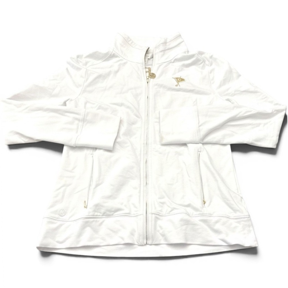 Lilly Pulitzer White Full Zip Jacket ORC The Life Extender Womens Small Logo